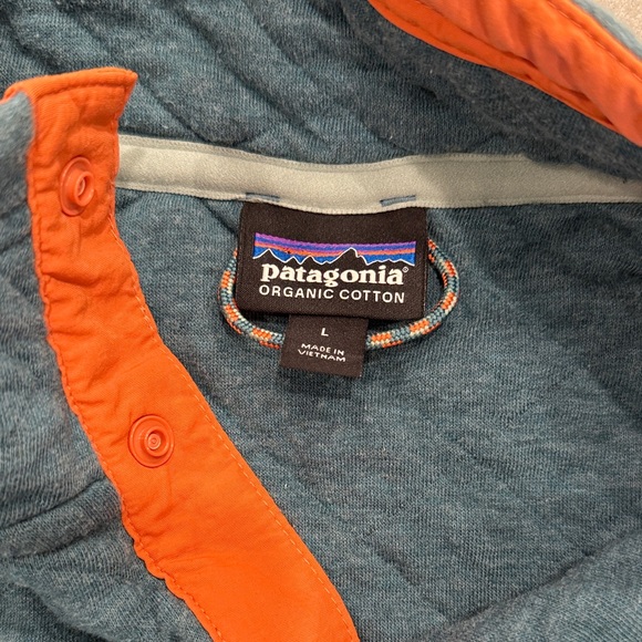 Patagonia Quilted Snap Pullover — Teal with Orange Trim - Picture 2 of 5
